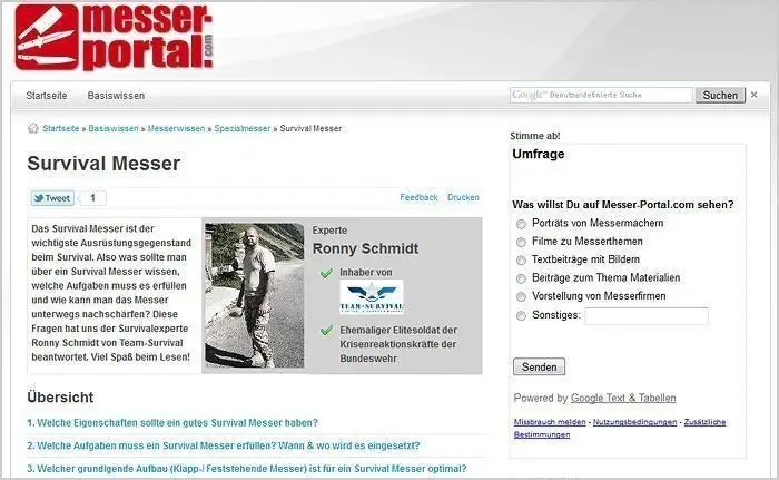 Team-Survival bei Messer-Portal.com